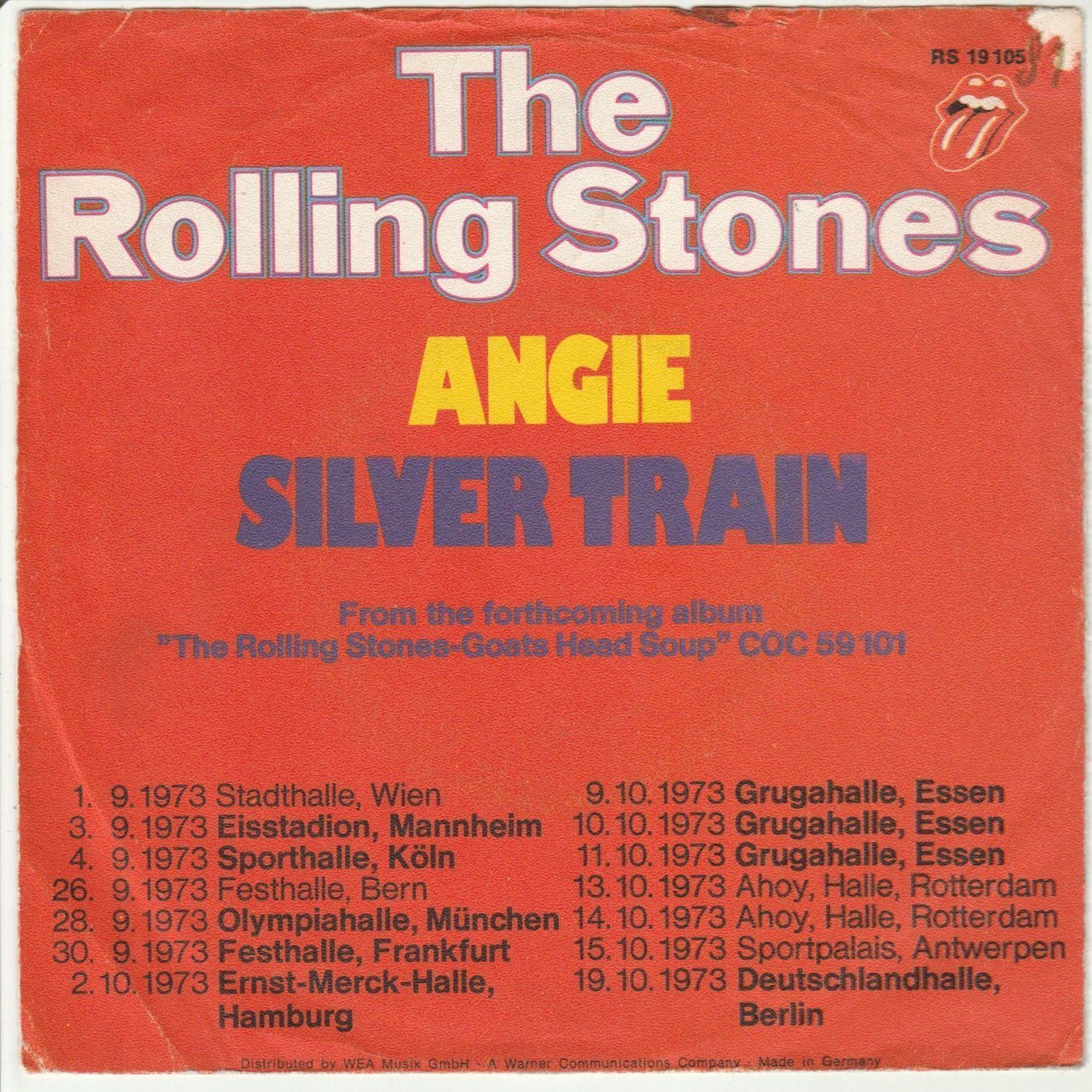 Dischi in vinile: The Rolling Stones - Angie 7" Vinyl 1973 – Usato da Tübach venduto da JamesStone 1