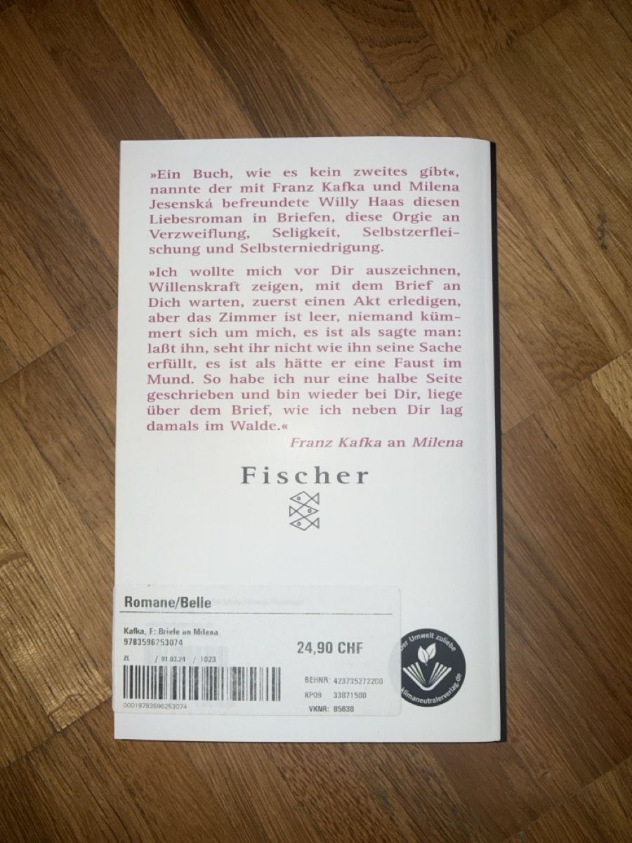 Libri: Kafka: Briefe an Milena – Usato da Horgen venduto da anisa1985 1