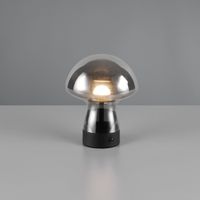 LED Tischleuchte, Akku, Glas, 18 cm Höhe