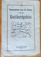 Topographischer Atlas der Schweiz Gotthardgebiet im Jahr1924