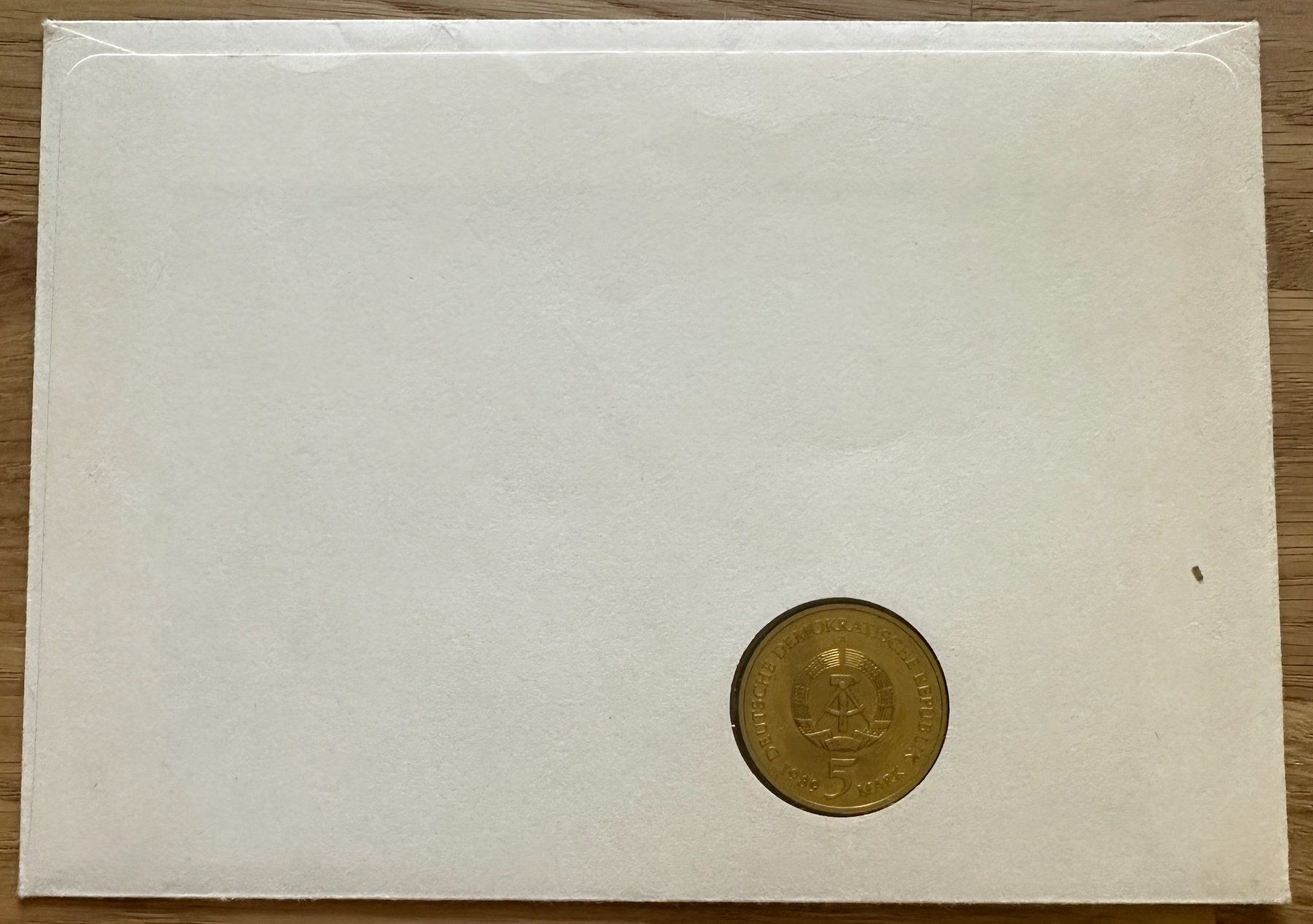 Tutti le monete: 1989 DDR Numisbrief 5 Mark mit Block – Usato da St-Sulpice VD venduto da ME22 1