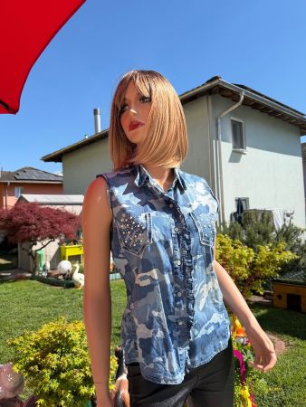 Jeansweste Bluse-  Gr. S - Original