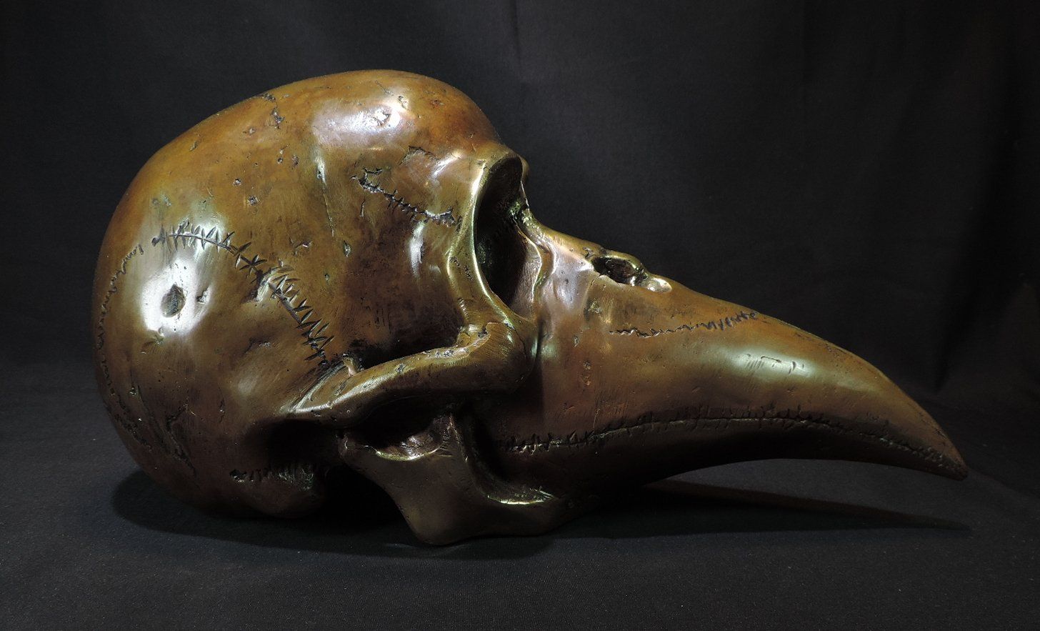 Statuette: Einzigartige Bronze, Pestdoktor, grosse Schädel Figur – Usato da Duggingen venduto da roterbambus 4
