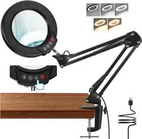 10X Lupe mit Licht und Klemme, LED Lupenlampe mit Glaslinse