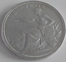 Seltene Schweizer 5 Franken Münze von 1874