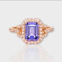 Bague de fiançailles Or, Tanzanite et diamants
