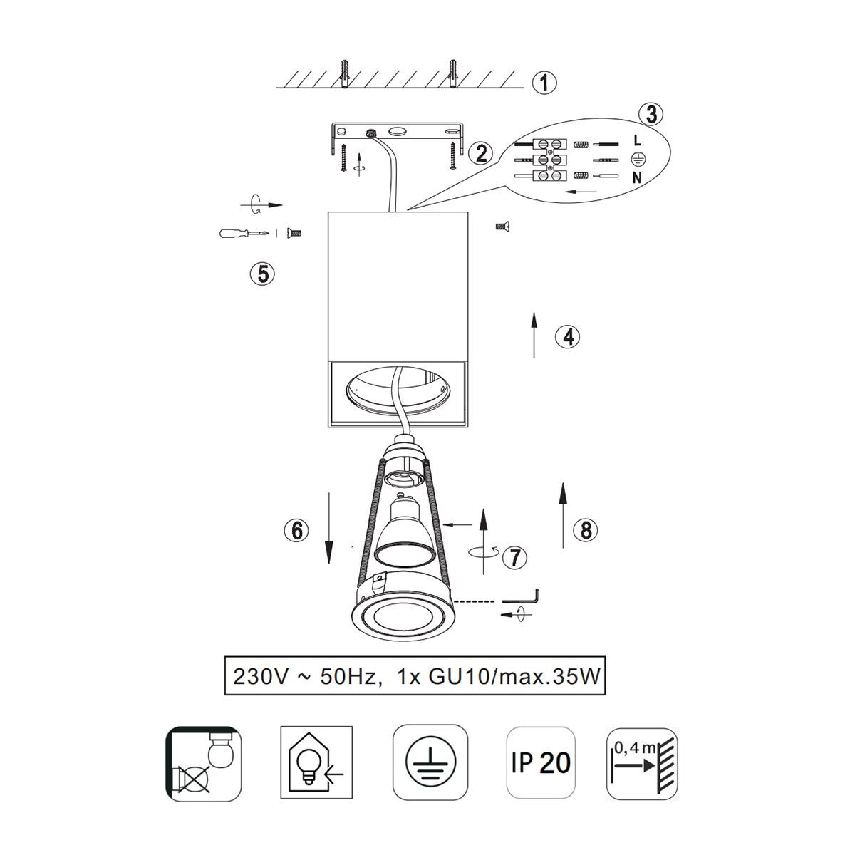 Lampade: Deckenleuchte, Quadratisch, 9 cm x 9 cm – Nuovo (secondo la descrizione) da Kreuzlingen venduto da Smart-Light 3