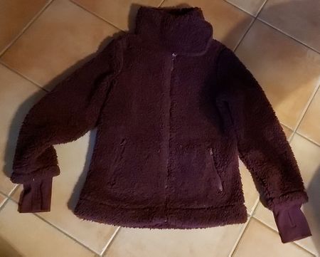 Veste douce et chaude en teddy bordeaux, taille 158-164