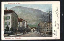 AK Fleurier, Avenue de la gare, 1901