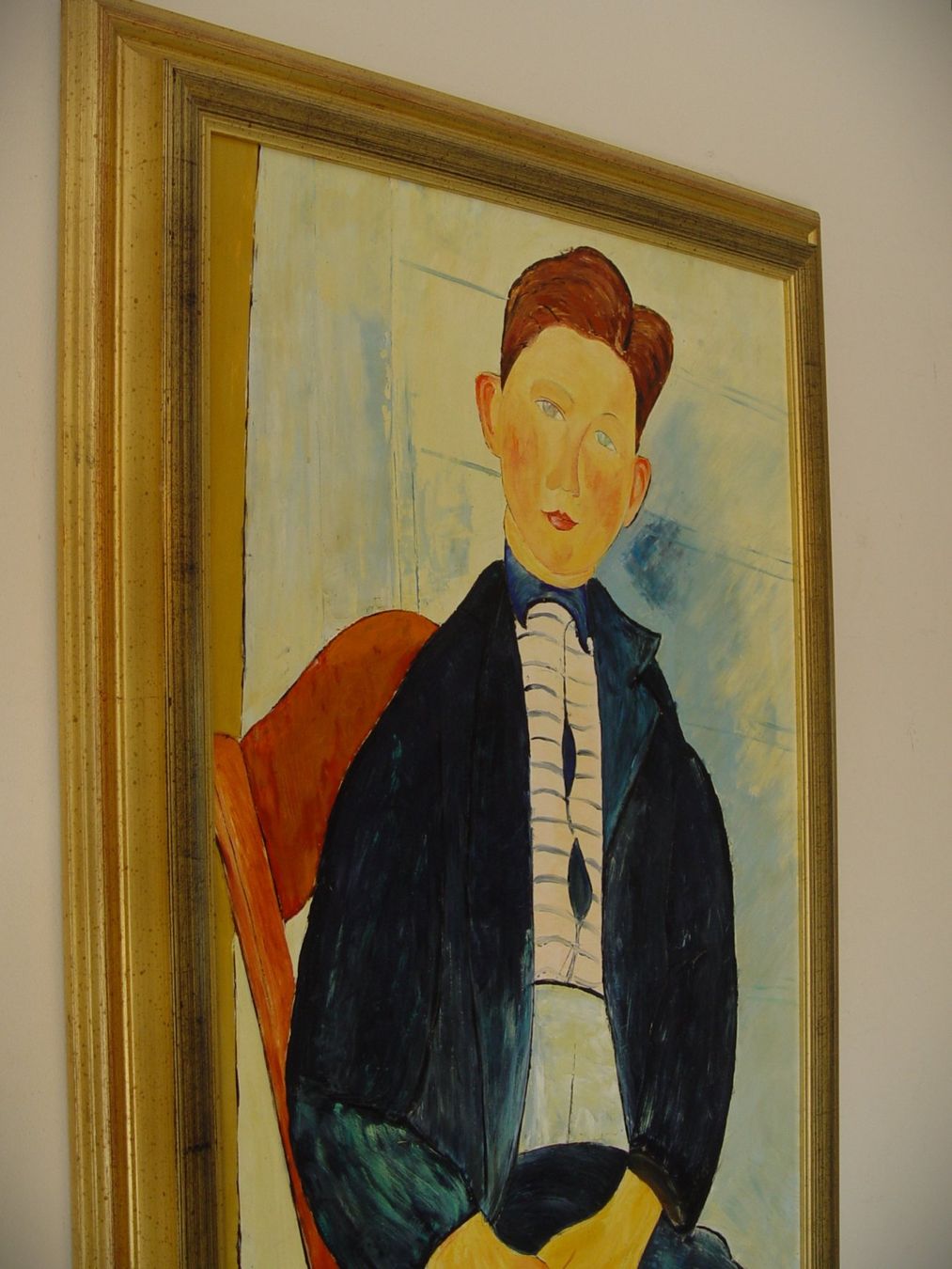 Gemälde: Grossflächiges Portrait Gemälde n. Amadeo Modigliani – Gebraucht aus Rotkreuz von Dobermann5 2