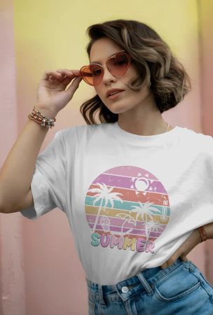 Tshirt Frauen L weiss summer shirt