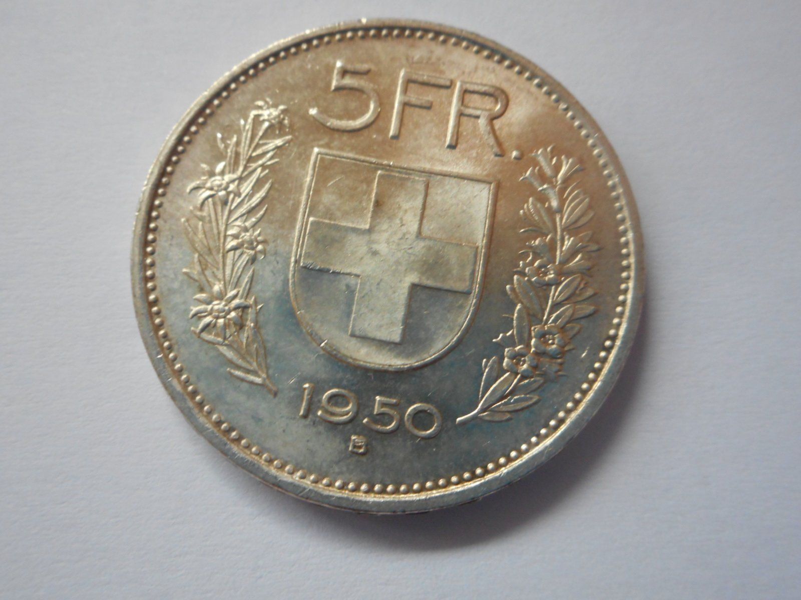 Tutti le monete: 5 Fr. 1950 silber  unz/stgl – Nuovo (secondo la descrizione) da Kriegstetten venduto da pizlad2010 1