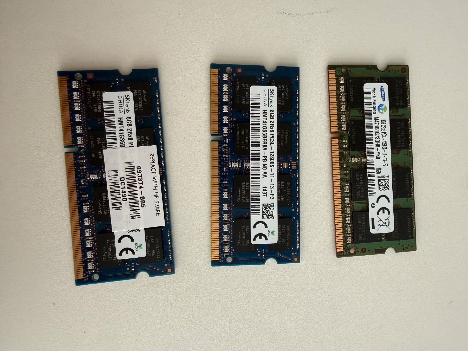 Memory / RAM: Notebook RAM Konvolut – 3 Module DDR3 8GB – Gebraucht aus Siebnen von icrservicesolutions