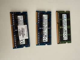 Notebook RAM Konvolut – 3 Module DDR3 8GB