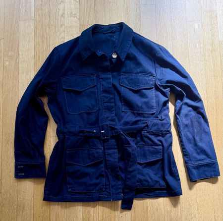 Safari Jacke Blau Gr. 42 mit Gürtel neu ungetragen