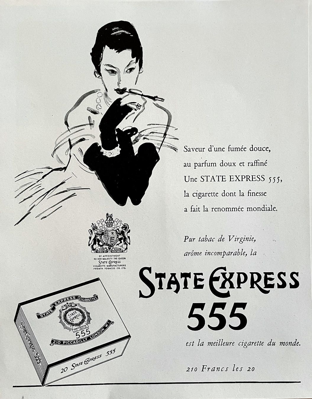 Poster & Bilder: State Express Cigarettes - Alte Werbung / Publicité 1957 – Gebraucht aus Savagnier von Ne2065