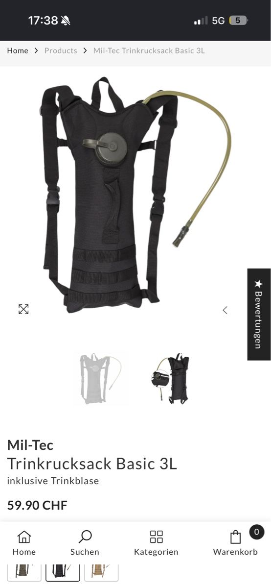 Mil-Tec Rucksäcke: Mil-Tec Trinkrucksack 3L – Neu (gemäss Beschreibung) aus Fribourg von bappenzell 5