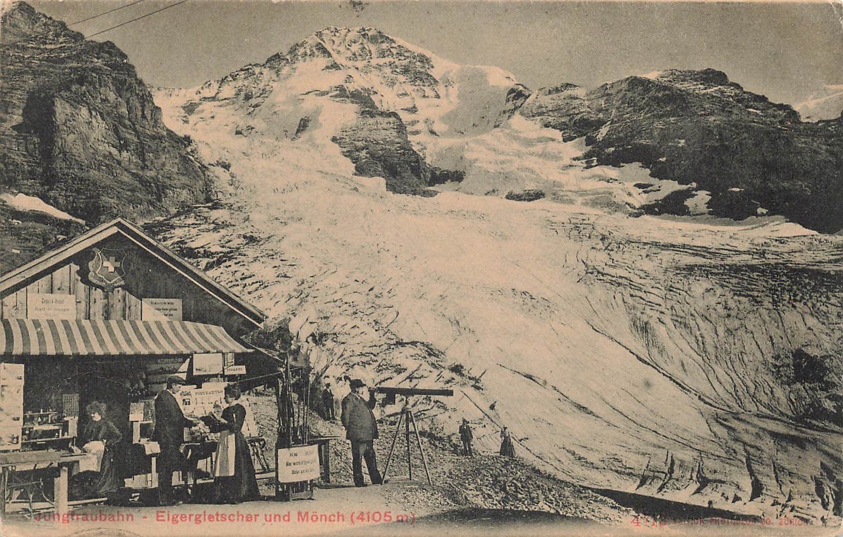 Cartes postales: Jungfraubahn Eigergletscher und Mönch – D'occasion à Schwyz par Seffi56