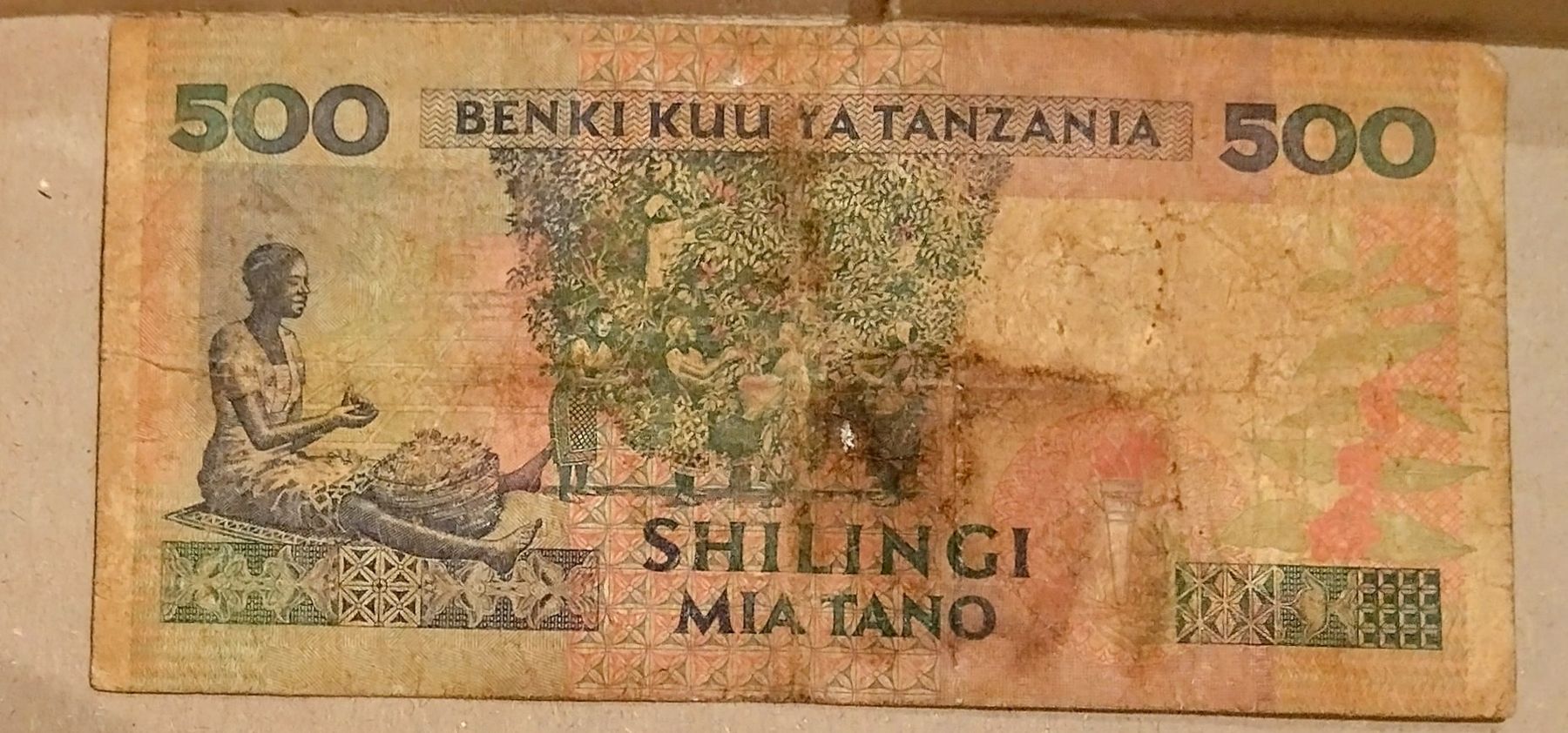 Banconote: Tansania 500 Schilling, Banknote, – Difettoso da Steinhausen venduto da MuRaTo 1