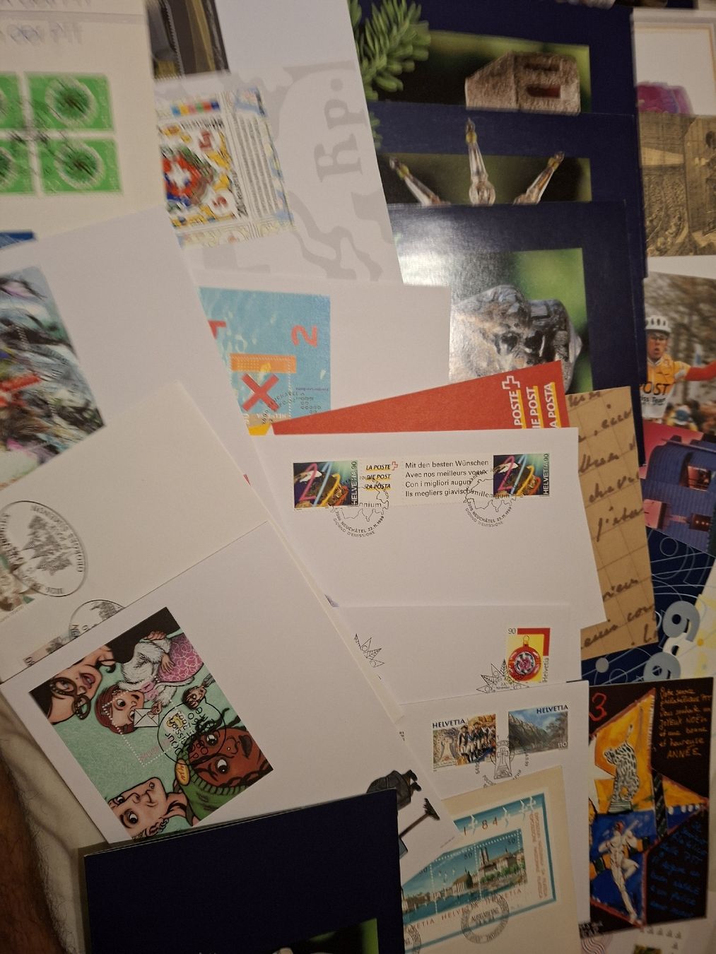 Alle Briefmarken: Schachtel FDC / PTT / 4er Blocks Briefe div – Gebraucht aus Balgach von SIMEON27 2