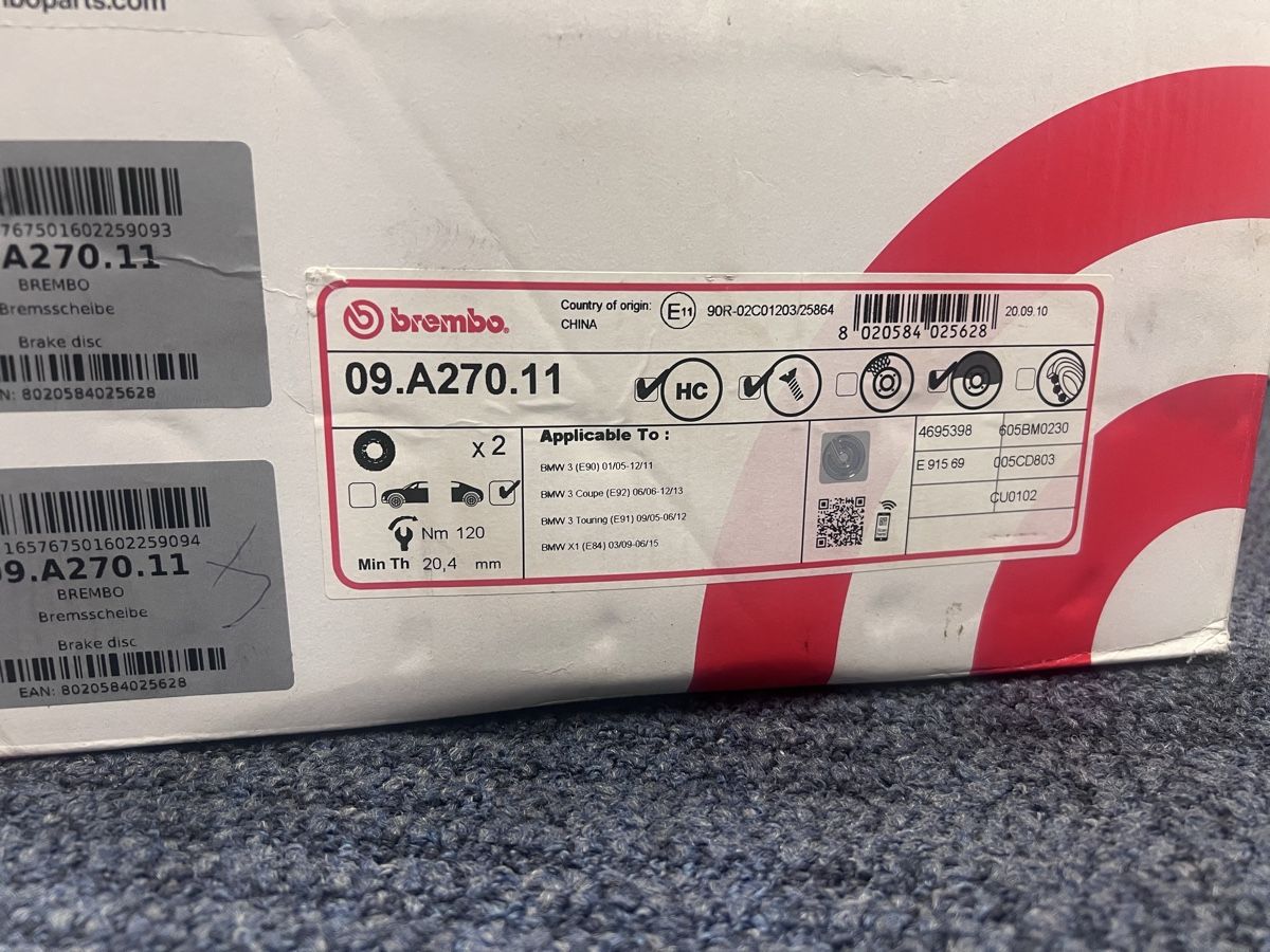 Brembo Tutti pezzi di ricambio auto: Brembo Bremsbeläge & Scheiben für BMW E90/E91/E92/E93 2005-2 – Nuovo e nell'imballaggio originale da Illnau venduto da R-Audi 3