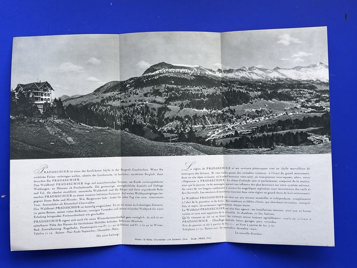 Dokumente: Prospekt Hotel Pradaschier Churwalden ca. 1950 – Gebraucht aus Adliswil von buch_und_kunst 3