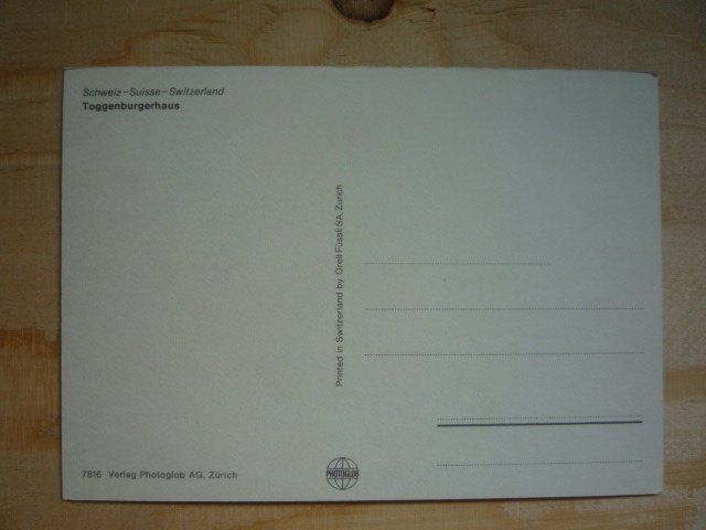 Cartoline postali: Toggenburgerhaus, 7816 – Usato da Rieden SG venduto da Brockehuesli 1