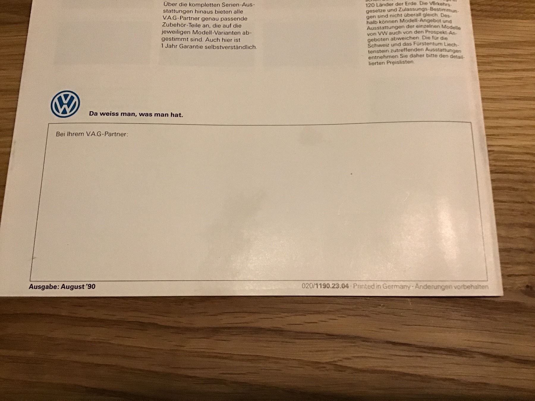 VW Documenti: VW Golf syncro Prospekt 24 Seiten Januar 1990 – Usato da Scherzingen venduto da Starseller62 6