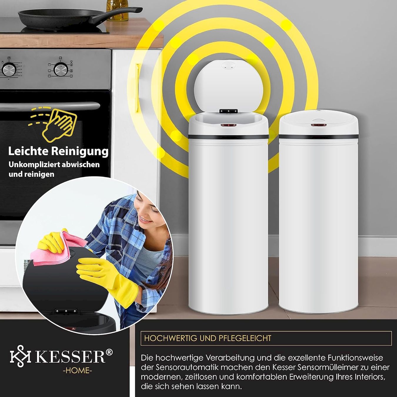 Cestini per rifiuti: Automatik Sensor Mülleimer 30L weiss – Nuovo e nell'imballaggio originale da Bottighofen venduto da zaap 1