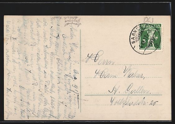 Cartoline postali: AK Sachseln, Gesamtansicht, 1917 – Usato da Berlin venduto da bartko-reher 1