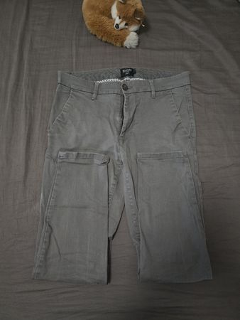 Pantalon Chino Burton Gris Homme T.32 Skinny Occasion