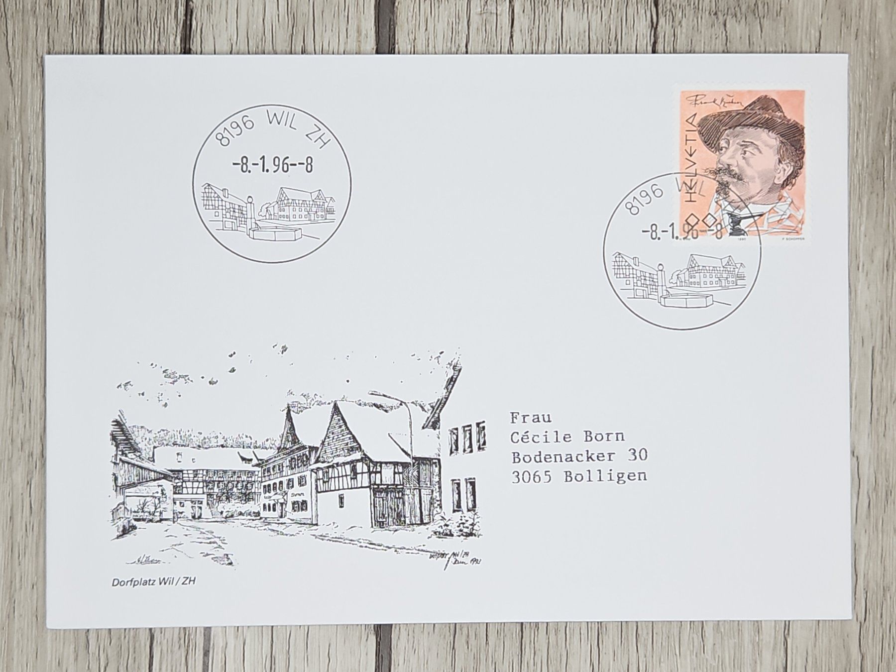 Tutti i francobolli: CL11 Enveloppe + Timbre Suisse 1996 – Usato da Cousset venduto da Patrick_Collections