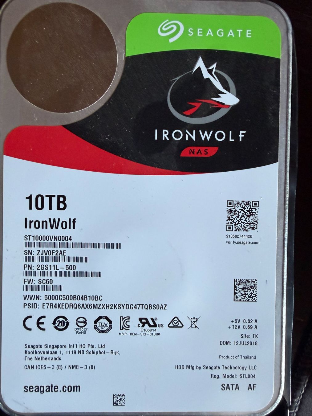 Seagate Dischi rigidi: Seagate Ironwolf 10TB – Usato da Diessenhofen venduto da ren_sb8w