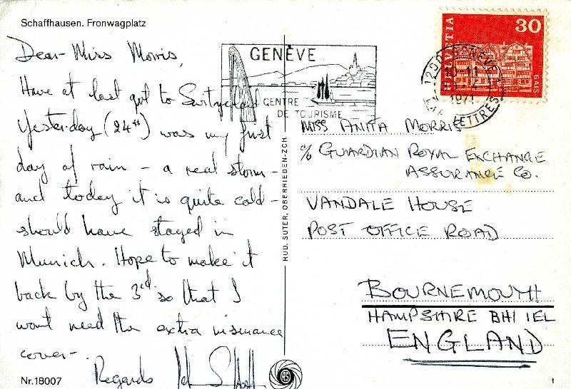 Cartoline postali: Schaffhausen - Fronwagplatz + 1971 – Usato da Emmenbrücke venduto da teestube 1