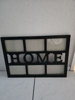 Schwarzer Bilderrahmen "HOME" für 8 Fotos