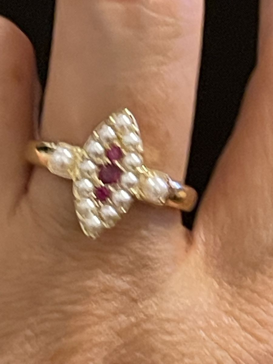 Ringe: Bague plaquée or jaune perles /rubis   58 neuve  – Neu (gemäss Beschreibung) aus Kloten von Vermicelles 1