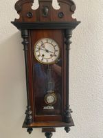 Antiker Regulator Wanduhr Nussbaum Wurzelnuss Gründerzeit