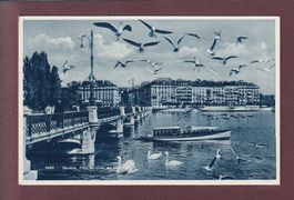 GENEVE - Pont et Quai du Mont-Blanc - Bateaux - 1931