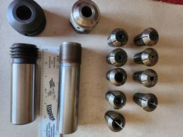 2 SPANNZANGENFUTTER mit 9 Stück. SPANNZANGEN, D 3 bis 12mm.
