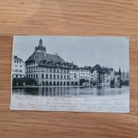 Postkarte Ancienne Luzern Rathausquai 1902