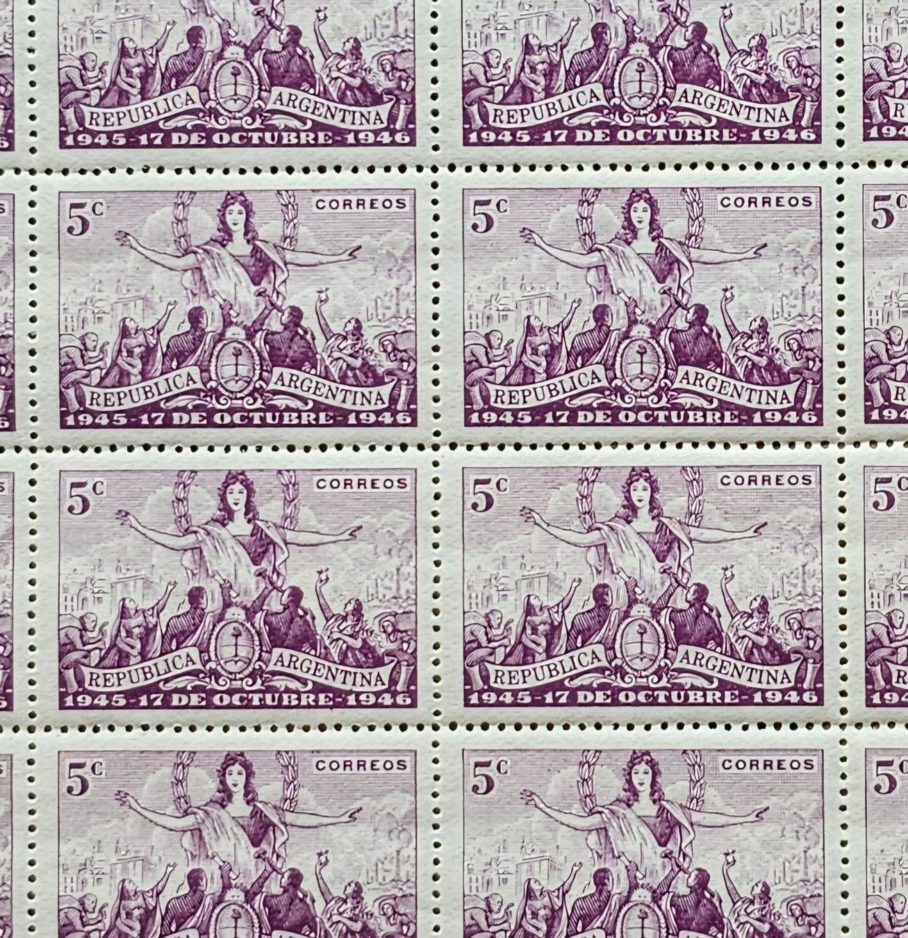 Tutti i francobolli: Argentina - 50 Marken Bogen ** 1946 – Nuovo (secondo la descrizione) da Les Valettes venduto da Nuba1 1