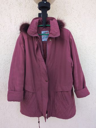 Winterjacke Damen Gr. 46 mit Kapuze und Pelzkragen