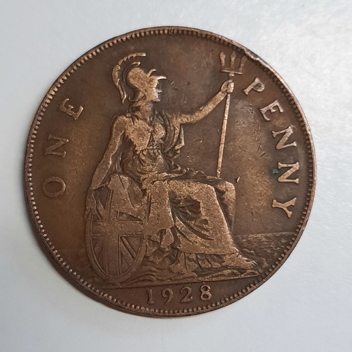 Tutti le monete: ONE PENNY King Georges V , 1928, GB – Usato da Nottwil venduto da mar_jqm7