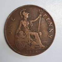 ONE PENNY King Georges V , 1928, GB