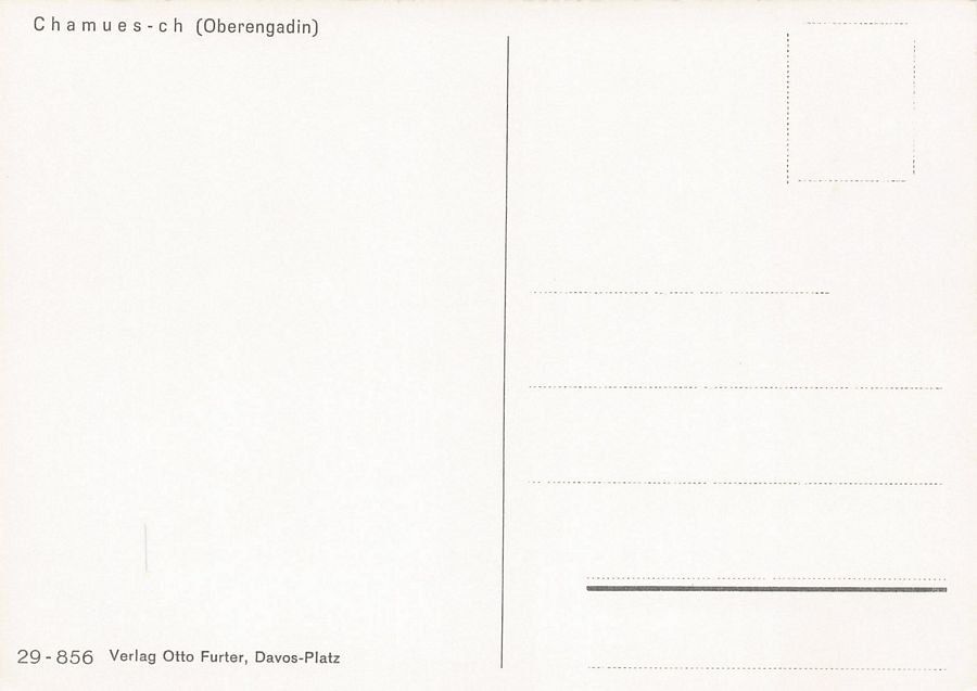 Cartoline postali: Chamues-ch, um 1950-55 – Usato da Frauenfeld venduto da POML 1