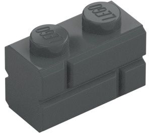 Lego Giocattoli: LEGO Dunkel Steingrau 1x2 mit Embossed Bricks – Usato da Schaffhausen venduto da CT0409