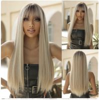 Lange gerade synthetische Perücken, blond