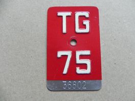 Velo Rad Nummer Velonummer 1975 TG 75 Thurgau Geschenk