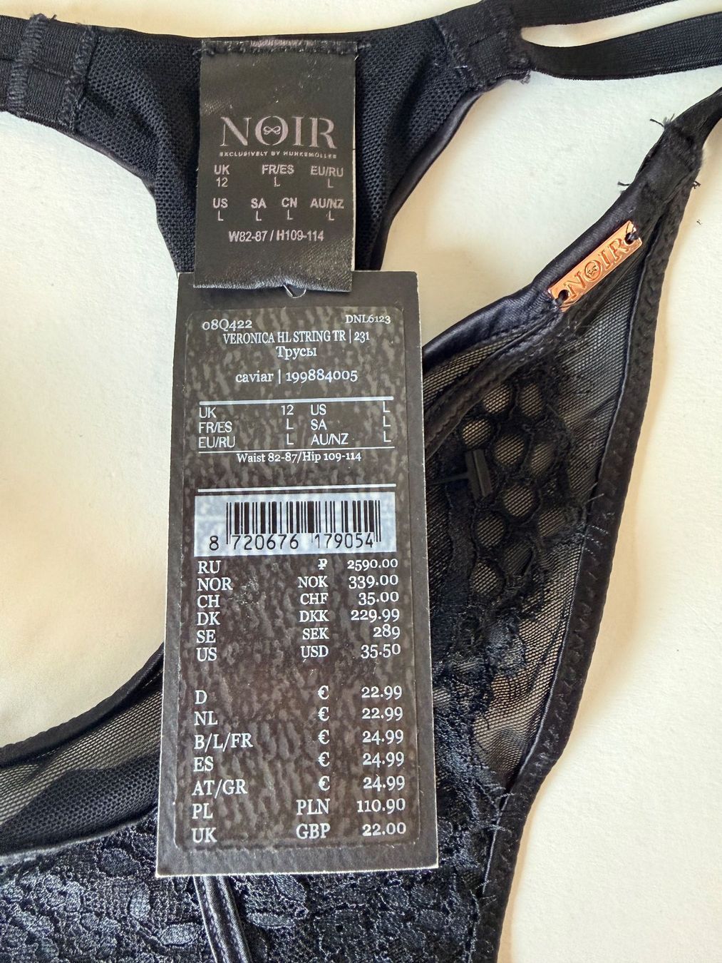Hunkemöller Altra biancheria intima: HUNKEMÖLLER, String VERONICA, Grösse L, Farbe Schwarz – Nuovo e nell'imballaggio originale da Rudolfstetten venduto da gst_g7xl 1