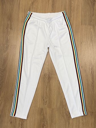 Trainerhose- weiss/farbig - Gr. S - Urban Classics